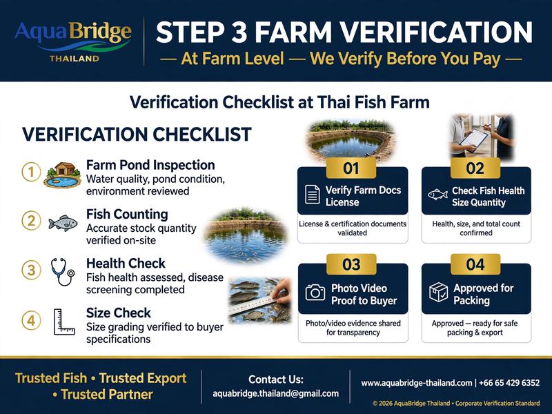 Step 3: AquaBridge verifies multi-farm ornamental fish order Bangkok